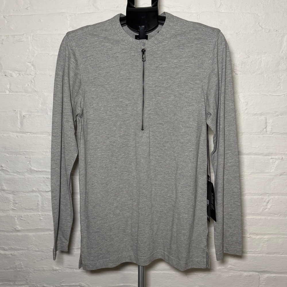 Publish Gray Long Sleeve Men’s Zip-Up Henley Shirt